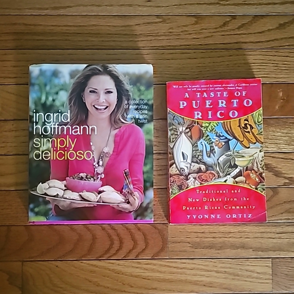 Two cookbooks: A Taste of Puerto Rico & Ingrid Hoffman's Simply Delicioso